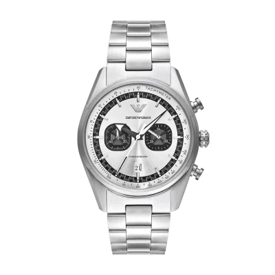 Image of Emporio Armani Racer Chronograph watch silvercoloured, Men&#039;s, Size: One Size, Silver coloured