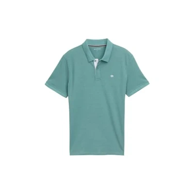Image of TOM Tailor WITH Contrast Polo shirt, Men&#039;s, Size: Small, Meadow teal dark melange