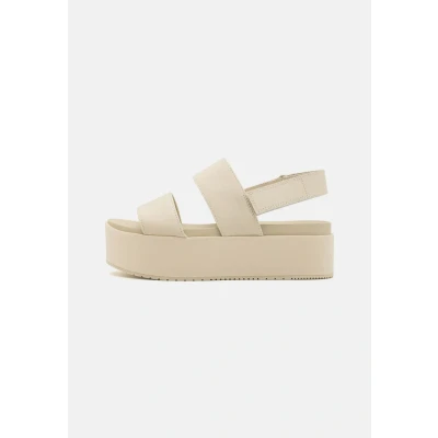 Image of Calvin Klein Jeans Flatform Sling Platform sandals, Women&#039;s, Size: 6, Triple turtle dove Leather and textile
