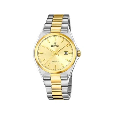 Image of Festina Acero Clasico Watch, Men&#039;s, Size: One Size, Champagne