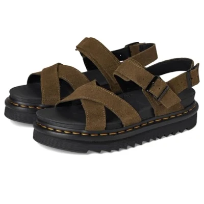 Image of Dr. Martens VOSS II Platform sandals, Women&#039;s, Size: 5, Olive Suede