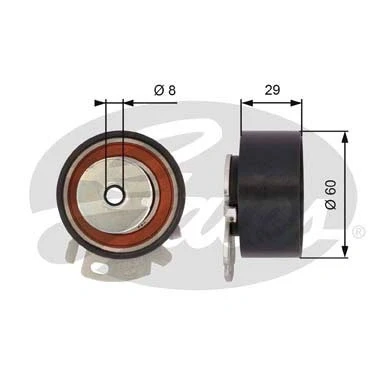 Image of Tensioner Pulley, timing belt GATES T43068
