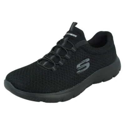 Image of Skechers WIDE FIT Summits Trainers, Women&#039;s, Size: 5.5, Black