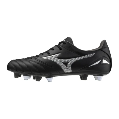 Image of Mizuno Morelia NEO IV PRO MIX Screwin stud football boots, Men&#039;s, Size: 7.5, Black/galaxy silver High quality imitation leather