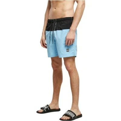 Image of Urban Classics Block Swimming shorts, Men&#039;s, Size: Small, Balticblue black