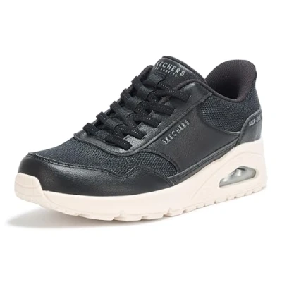 Image of Skechers Women&#039;s Uno Banksia Sneaker, Black, 3.5 UK