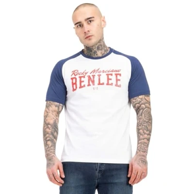 Image of Benlee Normale Passform Everet Print Tshirt, Men&#039;s, Size: 3XL, White navy red