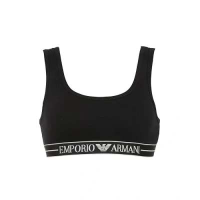 Image of Emporio Armani Bralette BRA Bustier, Women&#039;s, Size: Medium, Black