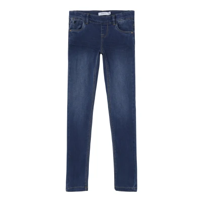 Image of Name it Nkfrose WIDE jeans Straight leg for kids, Size: 10y, Dark blue denim