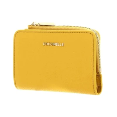 Image of Coccinelle Metal Soft Yellow J19 Soledo 13 x 9 cm, Soleado, 13X9, Wallet with flap
