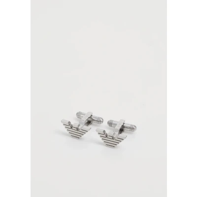 Image of Emporio Armani Eagle Cufflinks silvercoloured, Men&#039;s, Size: One Size, Silver coloured