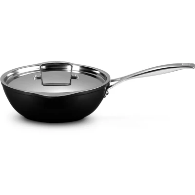 Image of Le Creuset Wok pan with pouring spouts + Lid Les Forgées TNS ø 24 cm / 2.8 liters standard non stick coating Suitable for all Cooktops PFOA