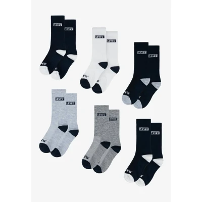 Image of Levi&#039;s HIGH CUT 6 PACK Unisex Socks for kids, Size: 6.5 9.5, Dark blue