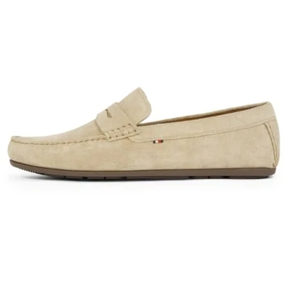 Image of Tommy Hilfiger Casual Driver Moccasins, Men&#039;s, Size: 7, Beige/brown Suede