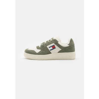 Image of Tommy Jeans Basket Trainers, Men&#039;s, Size: 9.5, Washed army leather and imitation