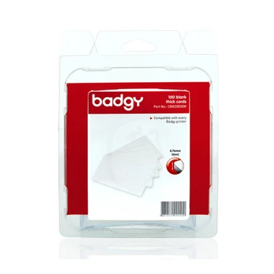 Image of Badgy 100 Cartes blanches vierges épaisses
