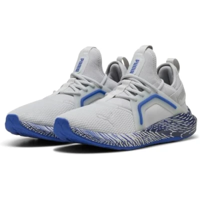Image of Puma Softride ENZO 5 Biotic WRAP Unisex Training shoe, Size: 6.5, Cool light gray/vivid blue/navy Textile