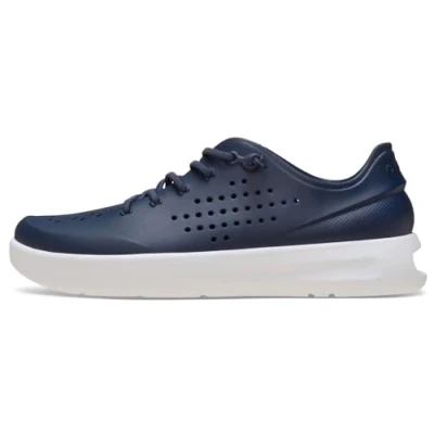 Image of Crocs Inmotion Pacer Trainers, Men&#039;s, Size: 12, Navy/white Synthetics