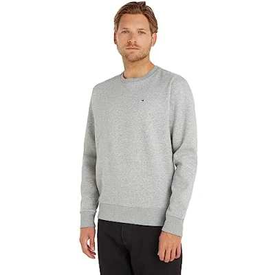 Image of Tommy Jeans Regular C NECK Sweatshirt, Men&#039;s, Size: 46, Grey heather