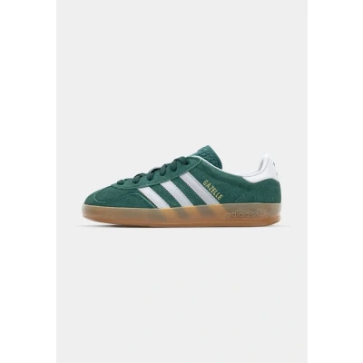 Image of adidas Originals Gazelle Indoor Trainers, Size: 3, Collegiate green/footwear white Suede