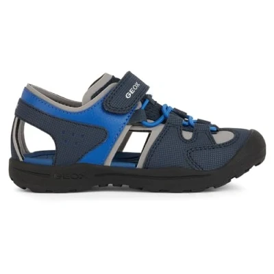 Image of Geox Vaniett BOY Walking sandals for kids, Size: 5, Navy/royal Imitation leather/ textile