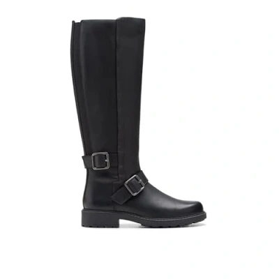 Image of Clarks ORINOCO2 TALL Cowboy/Biker boots black, Women&#039;s, Size: 6, Black Leather