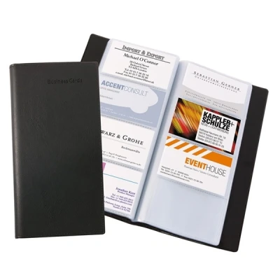 Image of SIGEL VZ172 Card Holder/Card Book, leather look, for up to 192 cards, Black