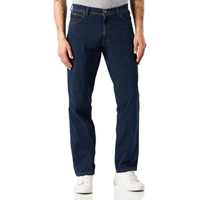 Image of Wrangler Texas Slim fit jeans, Men&#039;s, Size: 33x34, Dark blue