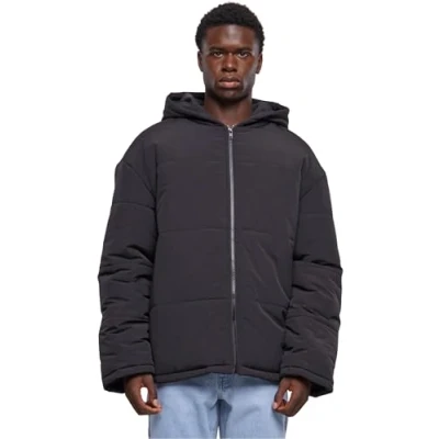 Image of Urban Classics Hooded Puffer Winter jacket, Men&#039;s, Size: 3XL, Black