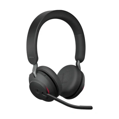 Image of Jabra Evolve2 65 Wireless PC Headset Noise Cancelling UC Certified Stereo Headphones With Long Lasting Battery USB A Bluetooth Adapter Black