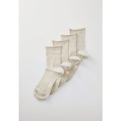 Image of camano Online Women FINE Rolled CUFF Socks 4 PACK Socks, Women&#039;s, Size: 2.5 5, Desert melange