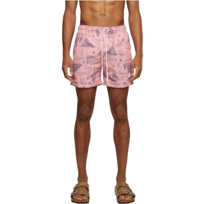Image of Urban Classics B T Pattern Swimming shorts, Men&#039;s, Size: Medium, Pink