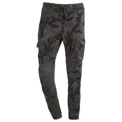 Image of Urban Classics camo Jogging Cargo trousers, Men&#039;s, Size: 34, Grey