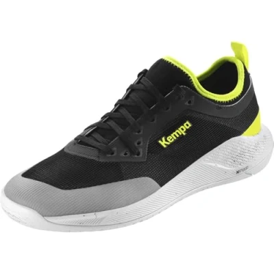 Image of Kempa Kourtfly Handball shoes, Men&#039;s, Size: 13, Black/fluo yellow Textile/synthetics