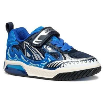 Image of Geox Light UP INEK BOY Trainers for kids, Size: 13K, Navy/light blue Imitation leather/ textile