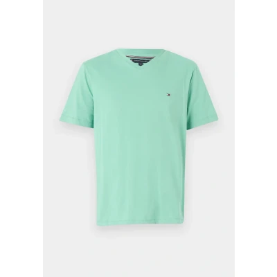 Image of Tommy Hilfiger Essential V NECK TEE Basic Tshirt, Men&#039;s, Size: Small, Fort green