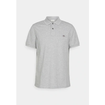 Image of GANT REG Shield Polo shirt, Men&#039;s, Size: Large, Grey melange