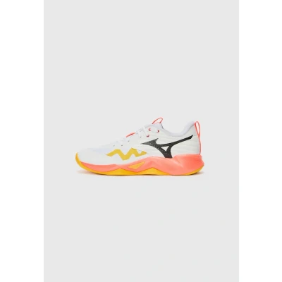 Image of Mizuno WAVE Momentum PRO Volleyball shoes, Men&#039;s, Size: 12, White/fiery coral/citrus shoes