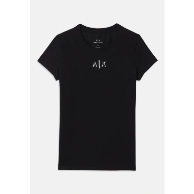 Image of Armani Exchange Print Tshirt, Women&#039;s, Size: XL, Black