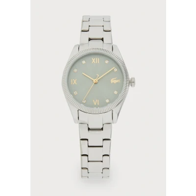 Image of Lacoste Parisienne Watch silvercoloured/green, Women&#039;s, Size: One Size, Silver/coloured/green