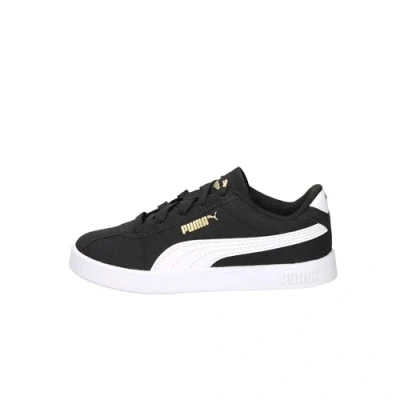 Image of Puma CLUB II Unisex Trainers for kids, Size: 13K, Black white gold Imitation leather/ textile