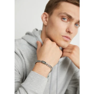 Image of BOSS Chain FOR HIM Bracelet silvercoloured, Men&#039;s, Size: One Size, Silver coloured