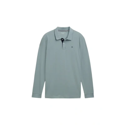 Image of TOM Tailor Basic WITH Contrast Polo shirt, Men&#039;s, Size: Small, Grey mint