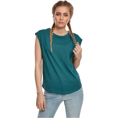 Image of Urban Classics Ladies Basic Shaped TEE Tshirt, Women&#039;s, Size: 3XL, Teal