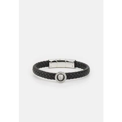 Image of Guess LION COIN Unisex Bracelet black/silvercoloured, Size: One Size, Black/silver coloured