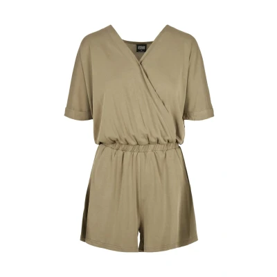 Image of Urban Classics Ladies Short Modal Jumpsuit Jumpsuit, Women&#039;s, Size: 5XL, Khaki