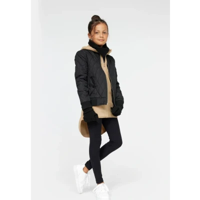 Image of Urban Classics Kinder Girls Diamond Quilt Bomber Jacket for kids, Size: 5 6y, Black