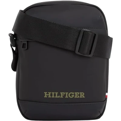 Image of Tommy Hilfiger Monotype MINI Reporter Unisex Across body bag, Size: One Size, Black