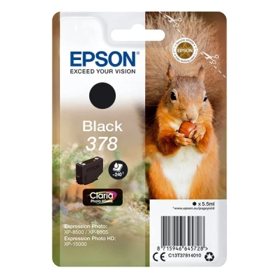 Image of Epson 378 Black Squirrel Genuine, Claria Photo HD Ink Cartridge, Standard Capacity