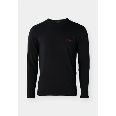 Image of Emporio Armani Parte ALTA Sleeve CREW NECK Undershirt, Men&#039;s, Size: Medium, Black